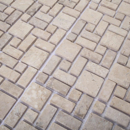 vidaXL Mosaic Tiles Cream 30 x 30 cm Marble