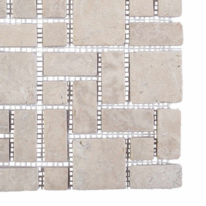 vidaXL Mosaic Tiles Cream 30 x 30 cm Marble