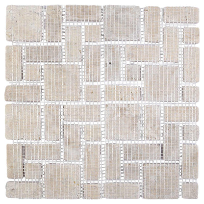 vidaXL Mosaic Tiles Cream 30 x 30 cm Marble