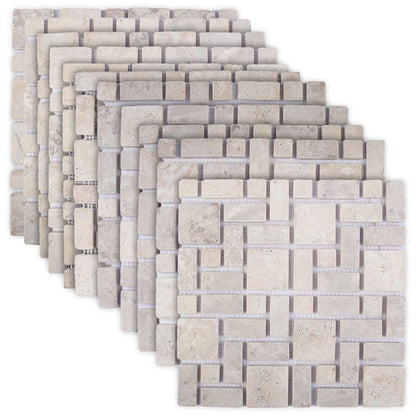 vidaXL Mosaic Tiles Cream 30 x 30 cm Marble