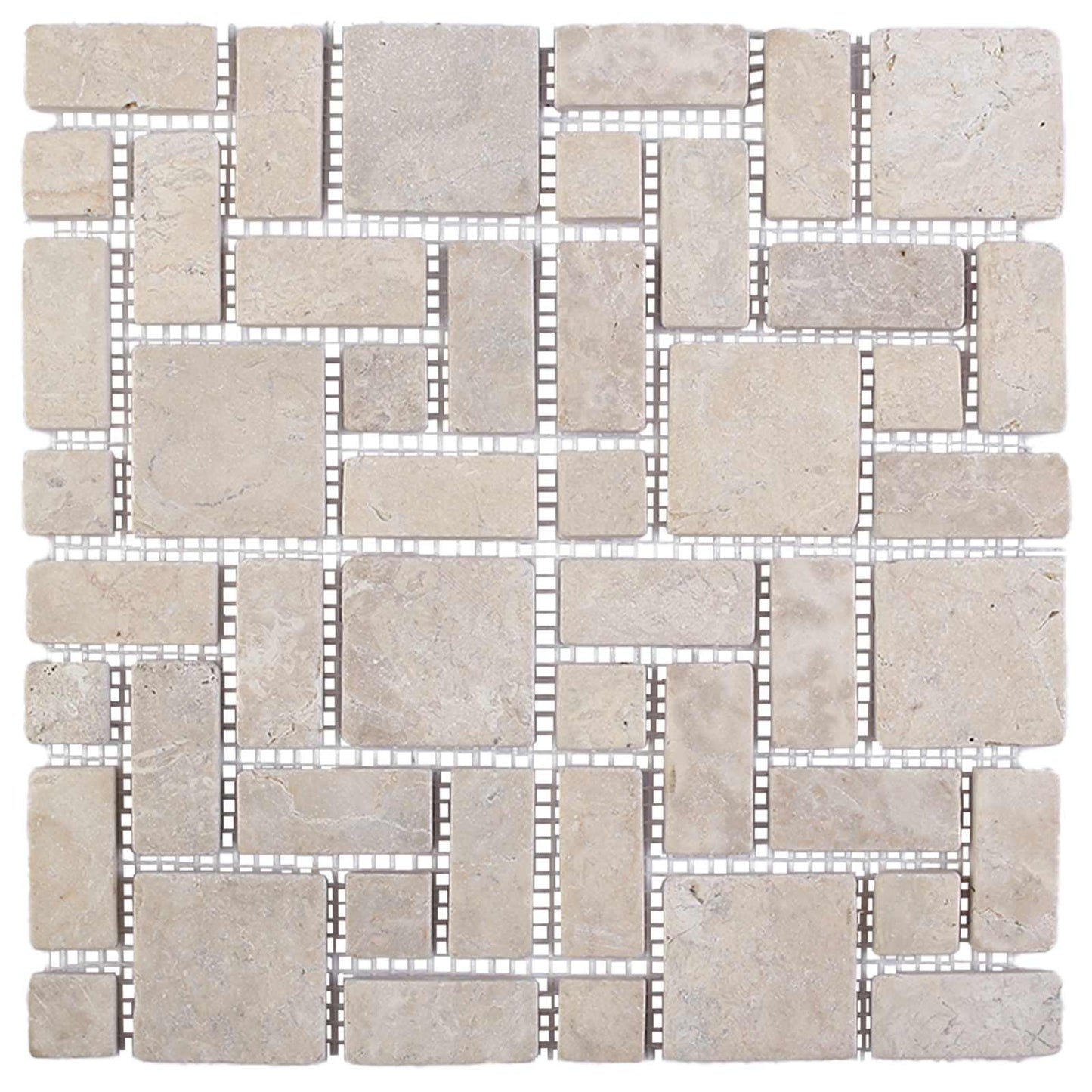 vidaXL Mosaic Tiles Cream 30 x 30 cm Marble