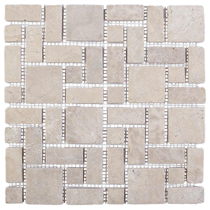 vidaXL Mosaic Tiles Cream 30 x 30 cm Marble