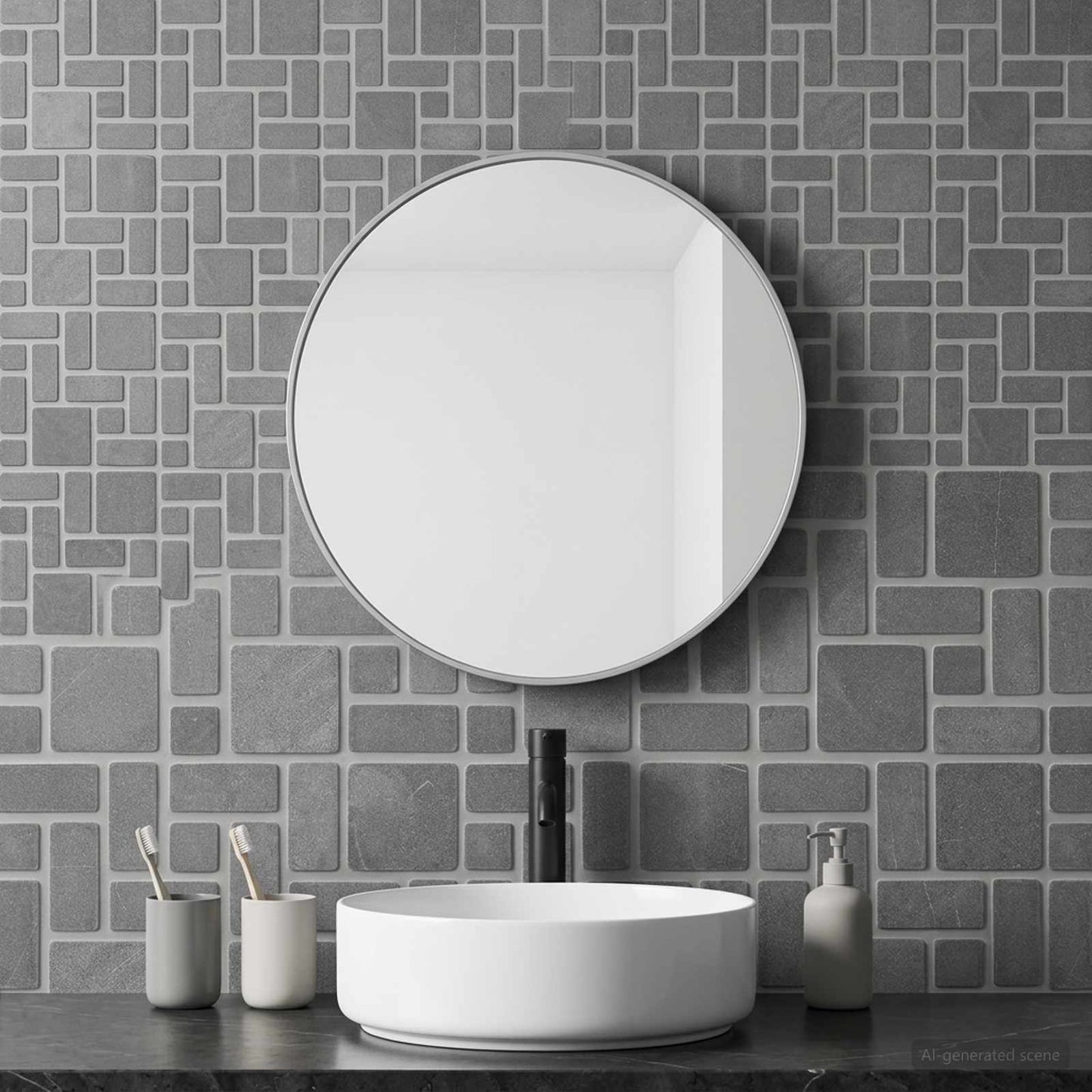 vidaXL Mosaic Tiles Grey 30 x 30 cm Marble