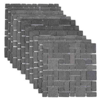vidaXL Mosaic Tiles Grey 30 x 30 cm Marble