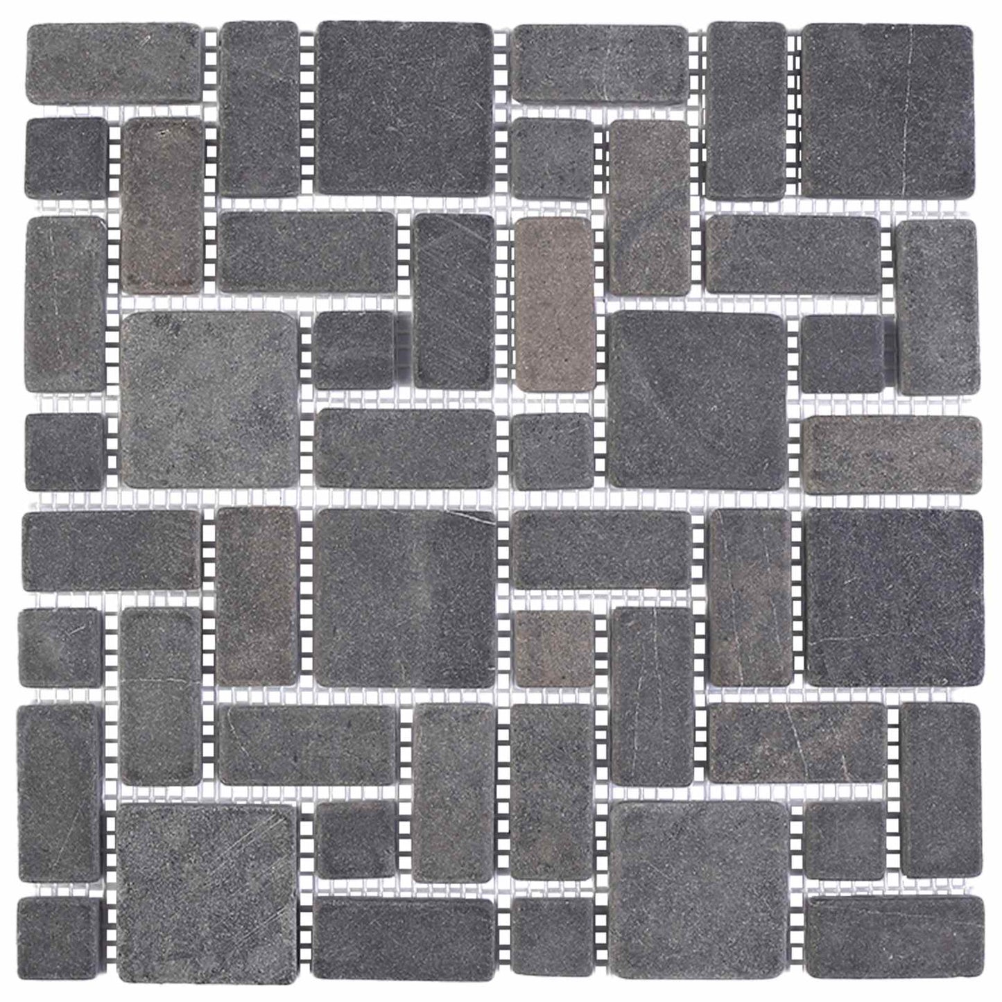 vidaXL Mosaic Tiles Grey 30 x 30 cm Marble