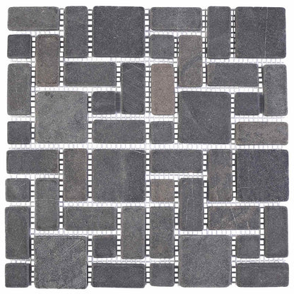 vidaXL Mosaic Tiles Grey 30 x 30 cm Marble