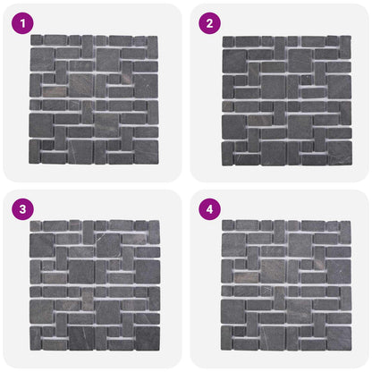vidaXL Mosaic Tiles Grey 30 x 30 cm Marble