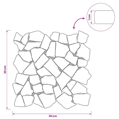 vidaXL Mosaic Tiles Cream 30 x 30 cm Marble