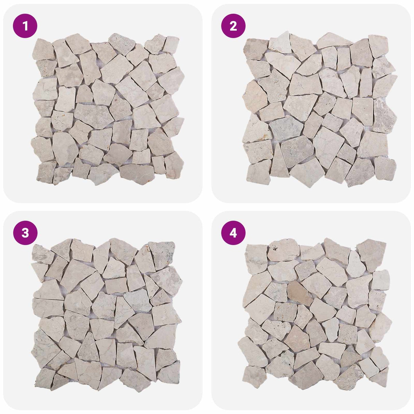 vidaXL Mosaic Tiles Cream 30 x 30 cm Marble