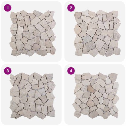 vidaXL Mosaic Tiles Cream 30 x 30 cm Marble