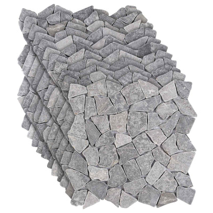 vidaXL Mosaic Tiles Light Grey 30 x 30 cm Marble