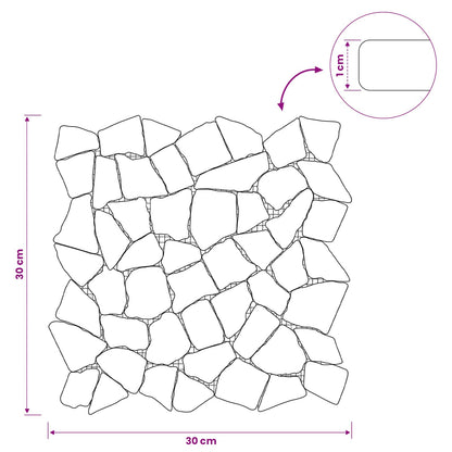 vidaXL Mosaic Tiles Light Grey 30 x 30 cm Marble