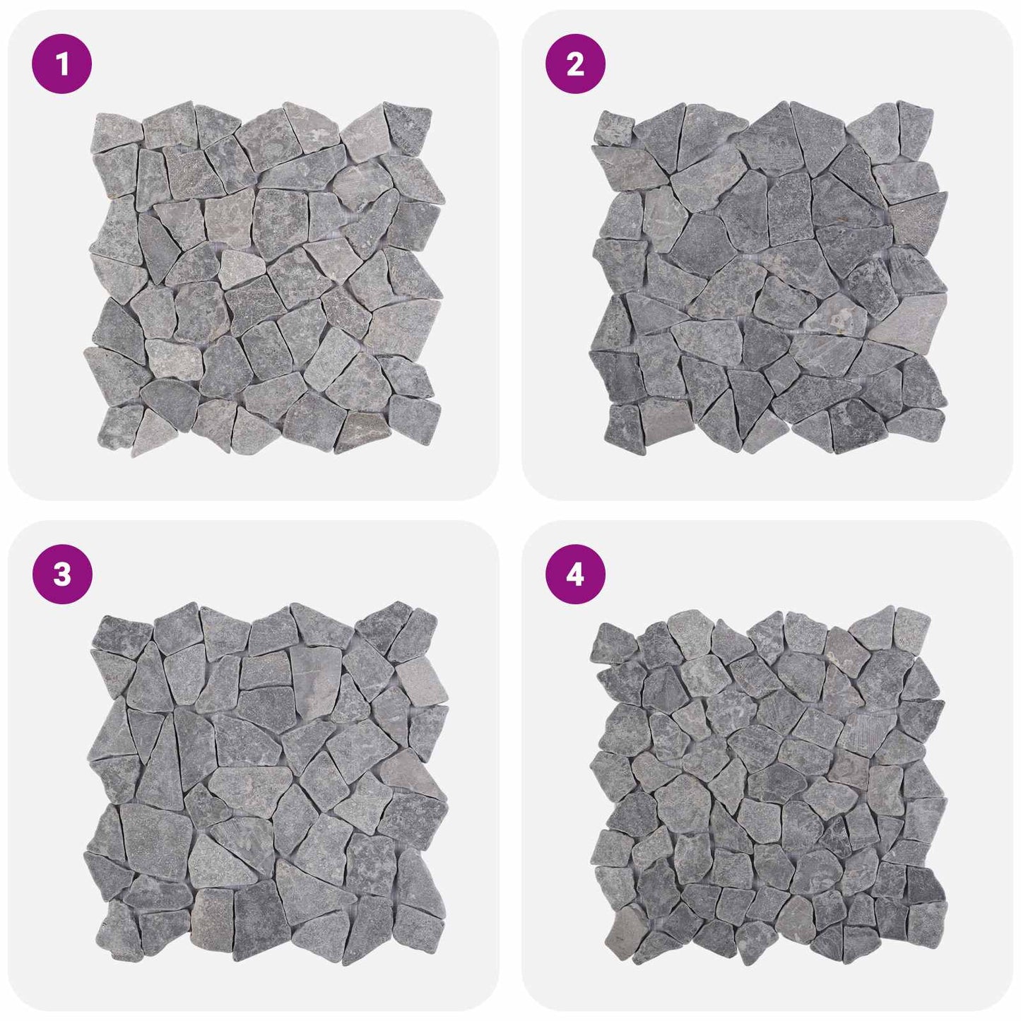 vidaXL Mosaic Tiles Light Grey 30 x 30 cm Marble