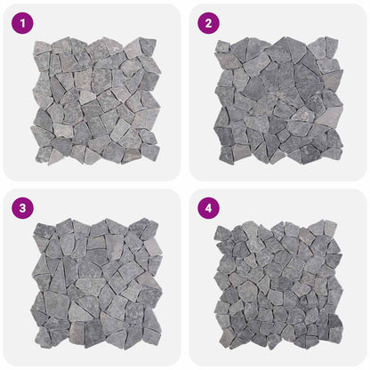vidaXL Mosaic Tiles Light Grey 30 x 30 cm Marble