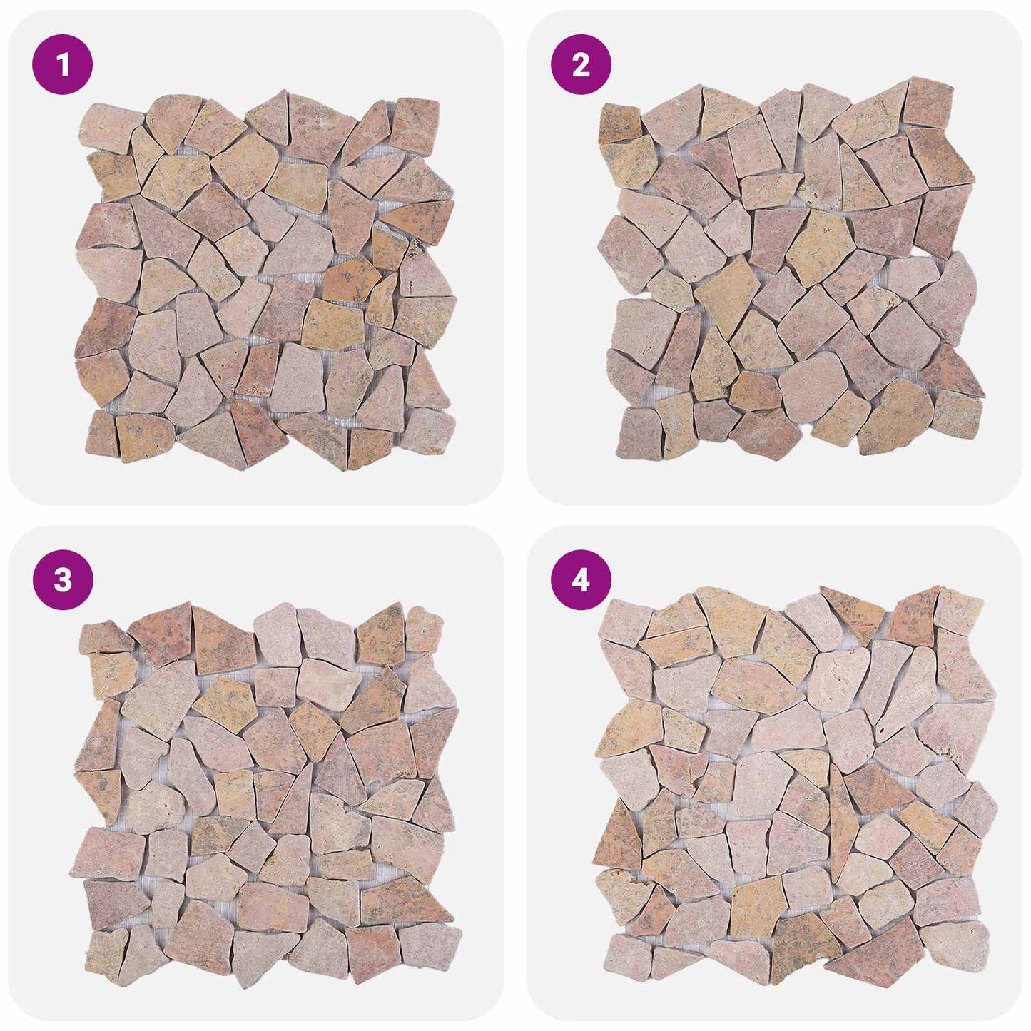 vidaXL Mosaic Tiles Red 30 x 30 cm Marble