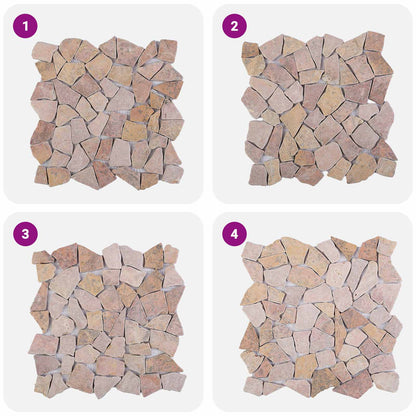 vidaXL Mosaic Tiles Red 30 x 30 cm Marble