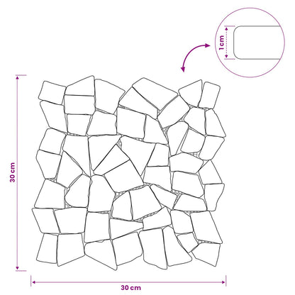 vidaXL Mosaic Tiles Dark Grey 30 x 30 cm Marble