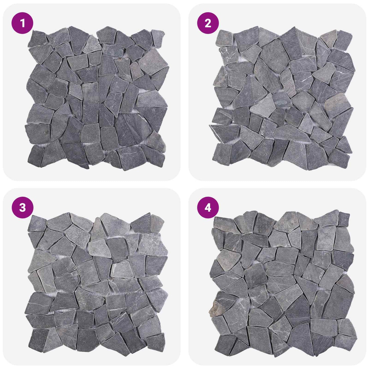 vidaXL Mosaic Tiles Dark Grey 30 x 30 cm Marble