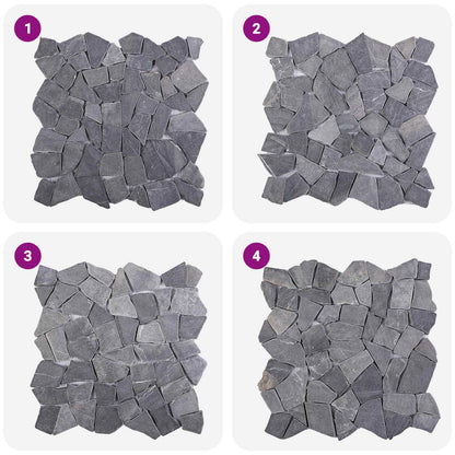 vidaXL Mosaic Tiles Dark Grey 30 x 30 cm Marble