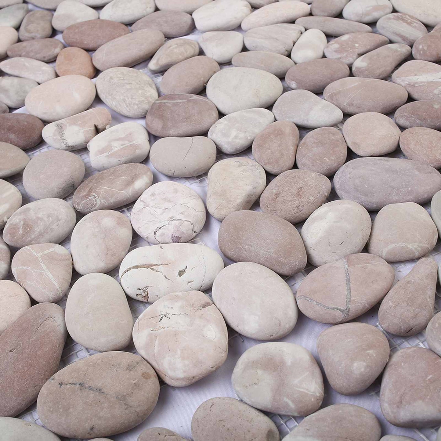 vidaXL Pebble Tiles Beige and Pale Pink 30 x 30 cm River Pebble