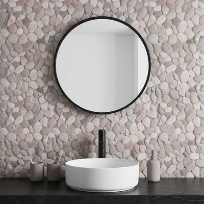 vidaXL Pebble Tiles Beige and Pale Pink 30 x 30 cm River Pebble