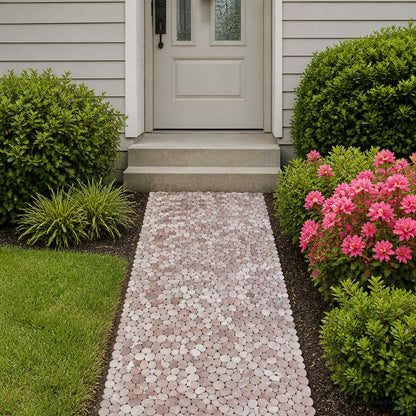 vidaXL Pebble Tiles Beige and Pale Pink 30 x 30 cm River Pebble
