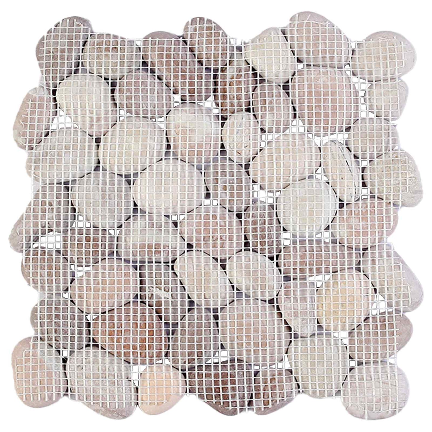 vidaXL Pebble Tiles Beige and Pale Pink 30 x 30 cm River Pebble