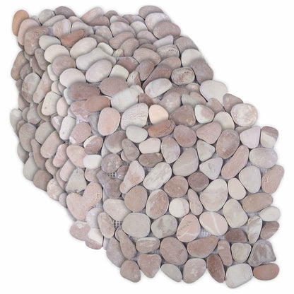 vidaXL Pebble Tiles Beige and Pale Pink 30 x 30 cm River Pebble
