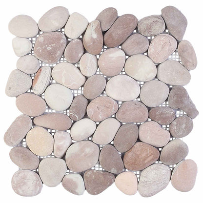 vidaXL Pebble Tiles Beige and Pale Pink 30 x 30 cm River Pebble