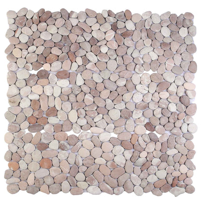vidaXL Pebble Tiles Beige and Pale Pink 30 x 30 cm River Pebble