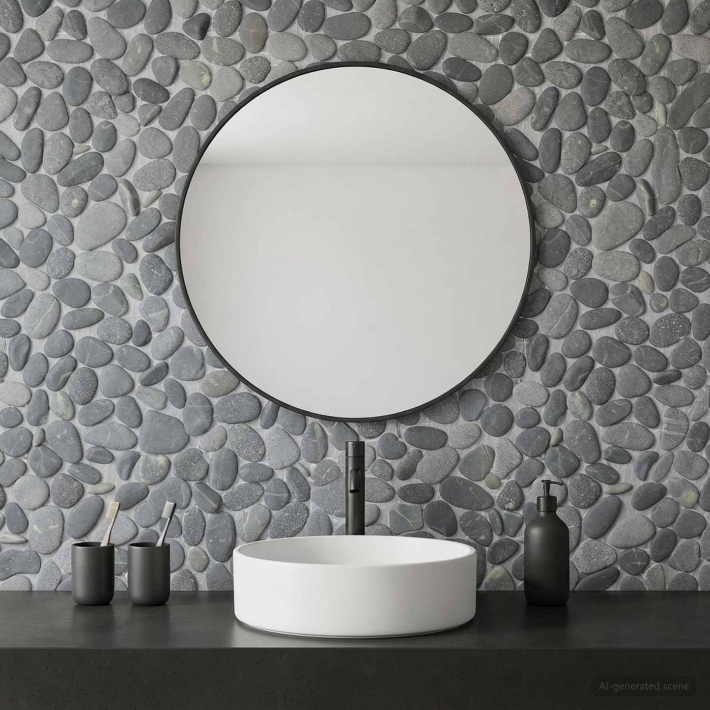 vidaXL Pebble Tiles Grey 30 x 30 cm River Pebble