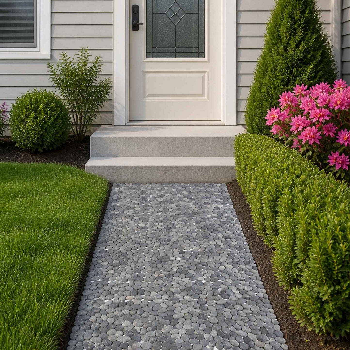 vidaXL Pebble Tiles Grey 30 x 30 cm River Pebble