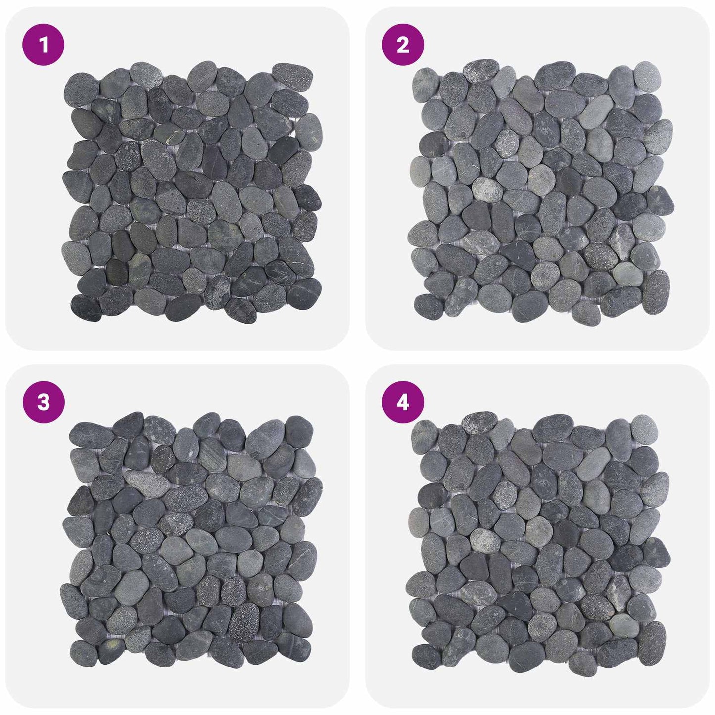 vidaXL Pebble Tiles Grey 30 x 30 cm River Pebble