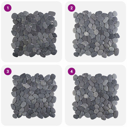 vidaXL Pebble Tiles Grey 30 x 30 cm River Pebble