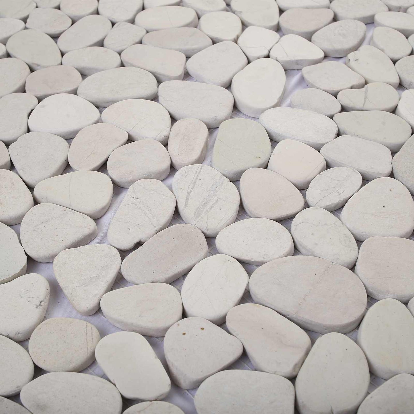 vidaXL Pebble Tiles White 30 x 30 cm River Pebble