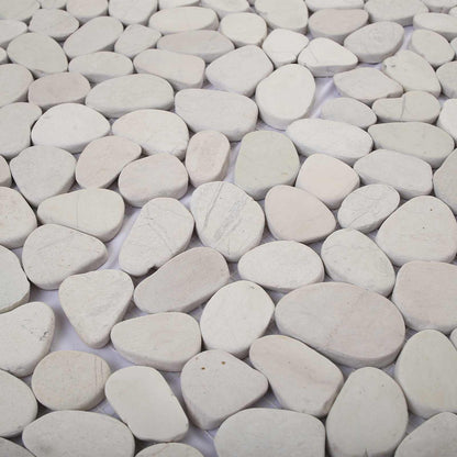 vidaXL Pebble Tiles White 30 x 30 cm River Pebble