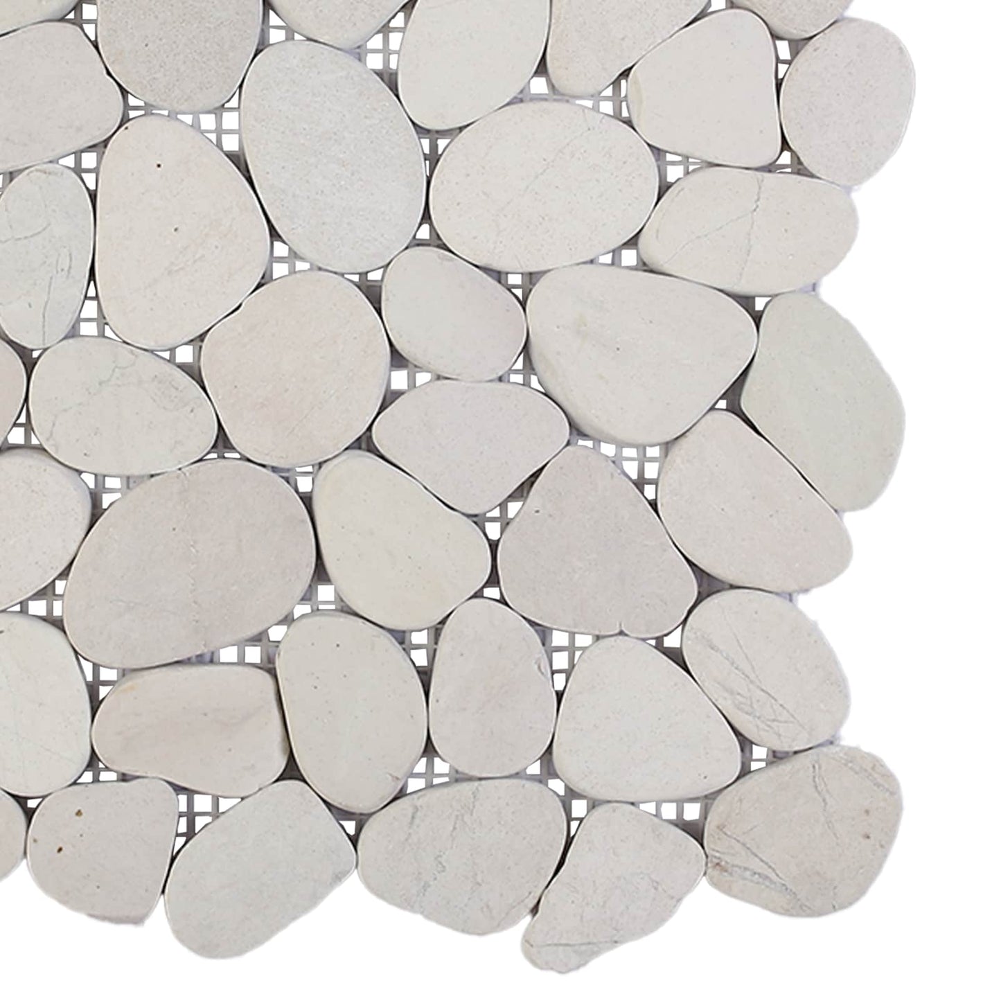 vidaXL Pebble Tiles White 30 x 30 cm River Pebble