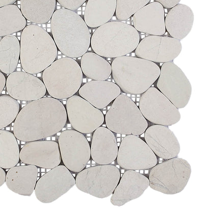 vidaXL Pebble Tiles White 30 x 30 cm River Pebble