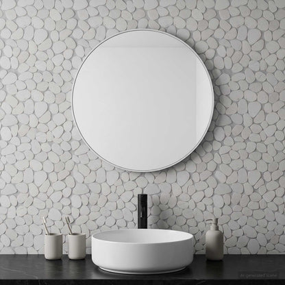 vidaXL Pebble Tiles White 30 x 30 cm River Pebble