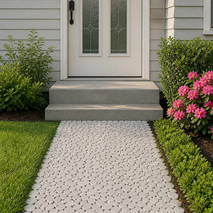 vidaXL Pebble Tiles White 30 x 30 cm River Pebble