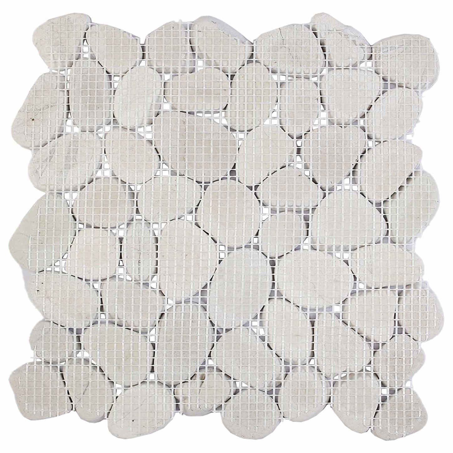 vidaXL Pebble Tiles White 30 x 30 cm River Pebble