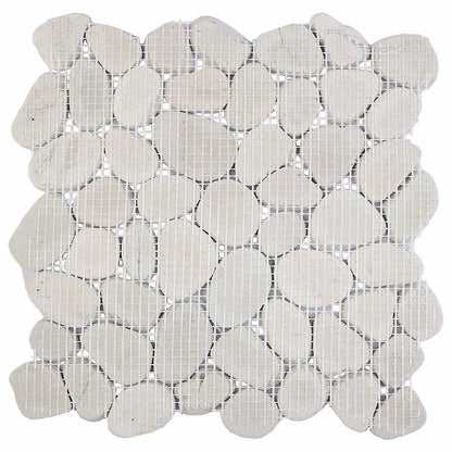 vidaXL Pebble Tiles White 30 x 30 cm River Pebble