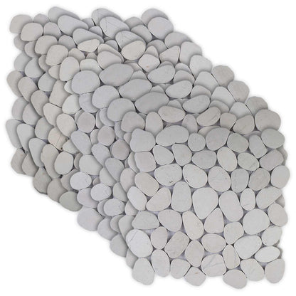 vidaXL Pebble Tiles White 30 x 30 cm River Pebble