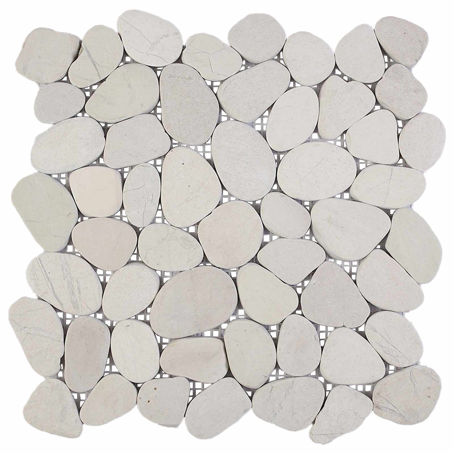 vidaXL Pebble Tiles White 30 x 30 cm River Pebble