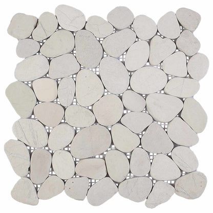 vidaXL Pebble Tiles White 30 x 30 cm River Pebble