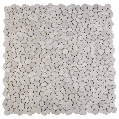 vidaXL Pebble Tiles White 30 x 30 cm River Pebble