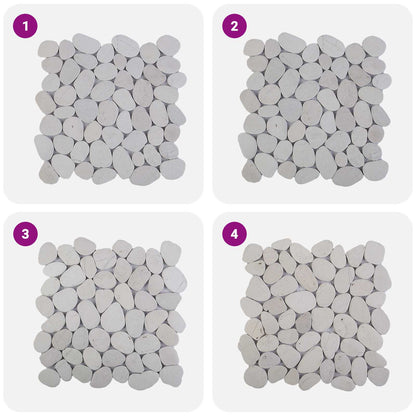 vidaXL Pebble Tiles White 30 x 30 cm River Pebble