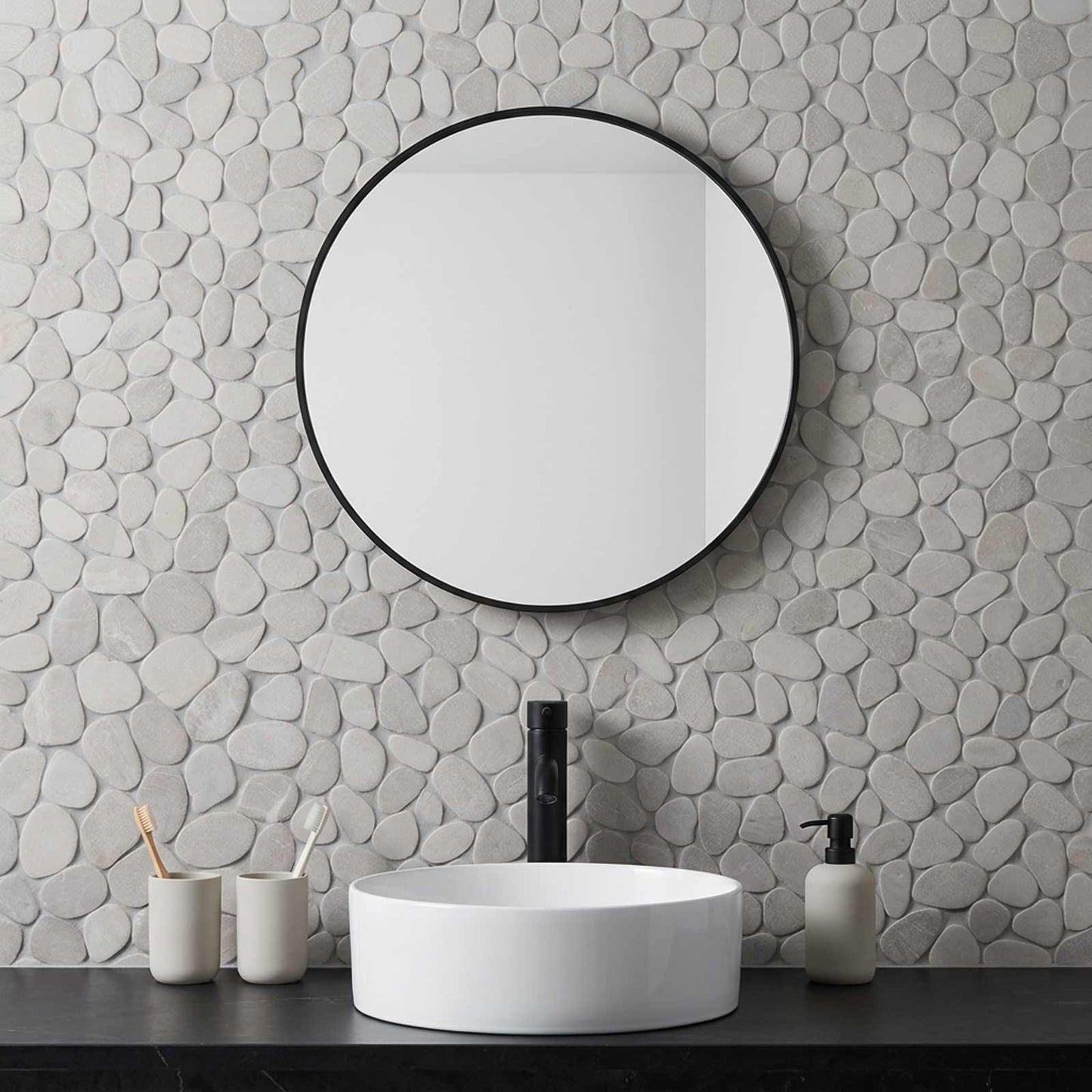 vidaXL Pebble Tiles Taupe 30 x 30 cm River Pebble
