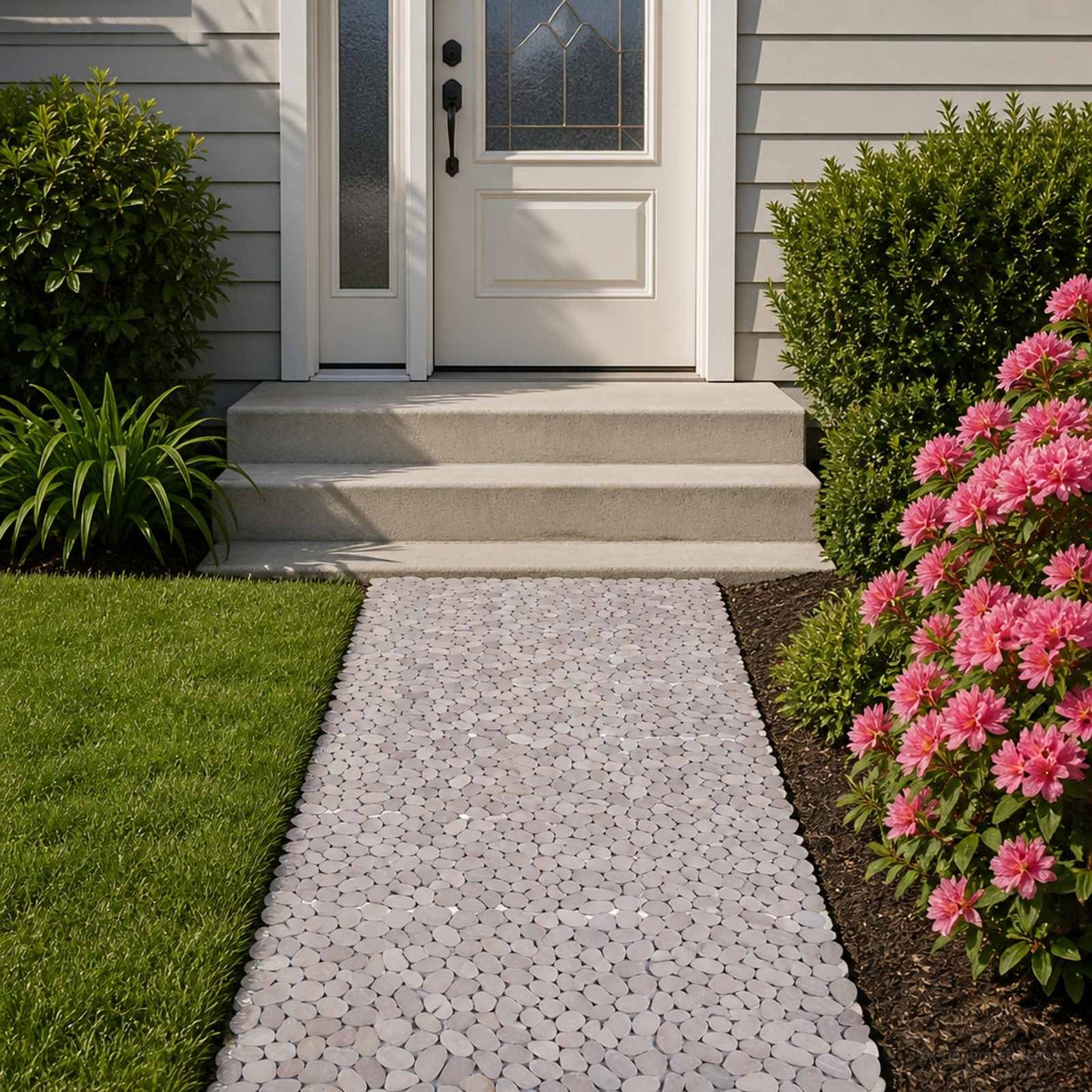 vidaXL Pebble Tiles Taupe 30 x 30 cm River Pebble