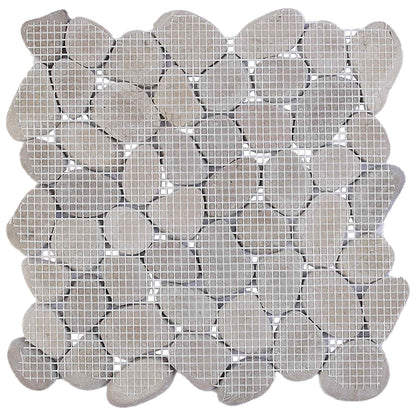 vidaXL Pebble Tiles Taupe 30 x 30 cm River Pebble